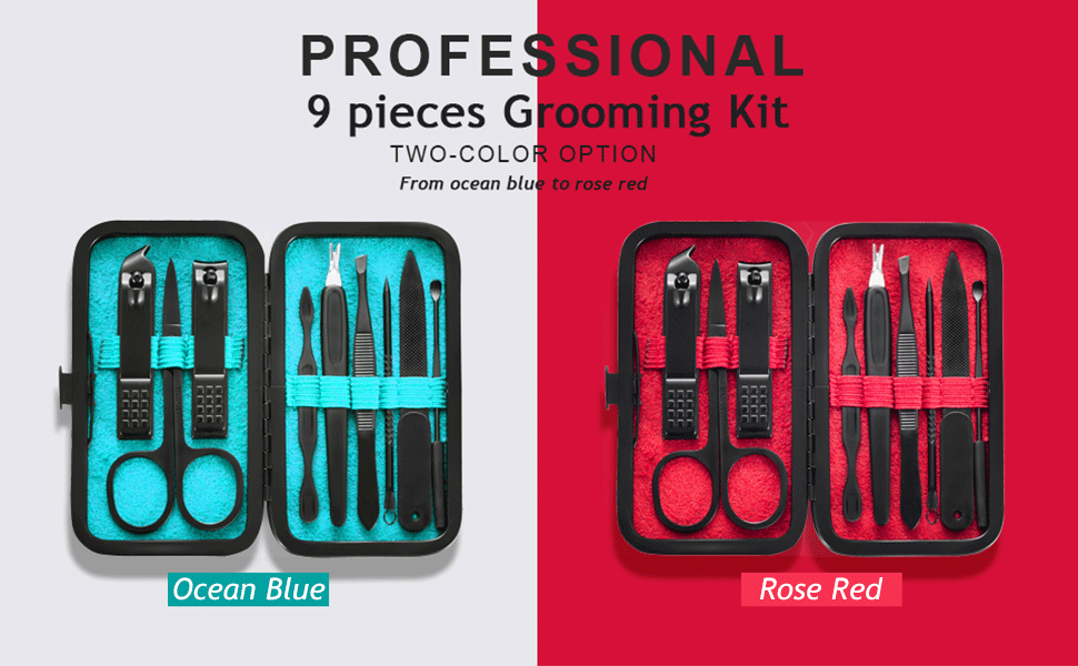 9 pieces nail and toenail tools for three functions must , include hand care,facial care,foot care