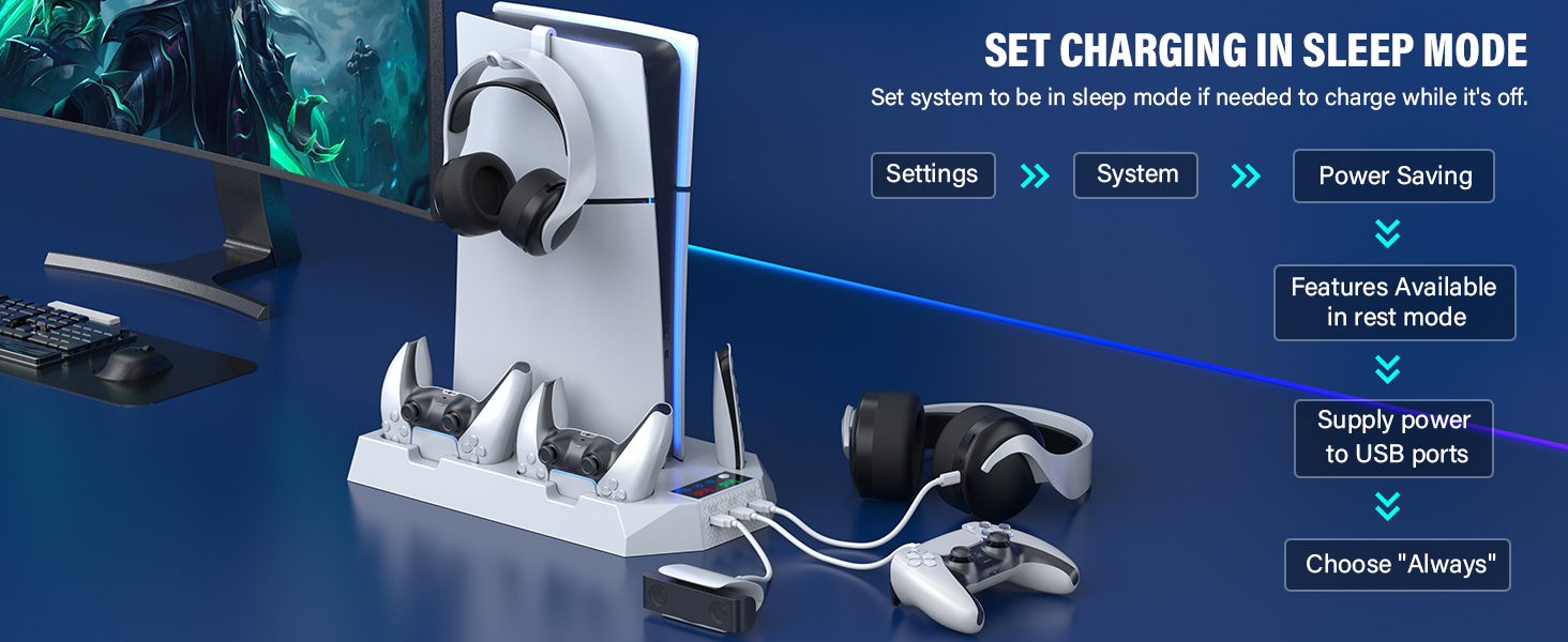 ps5 slim cooing station with controller charger