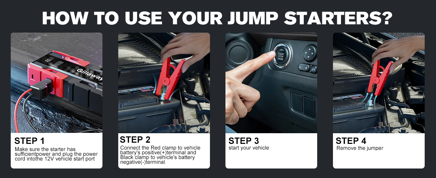 HOW TO USE YOUR JUMP STARTERS?