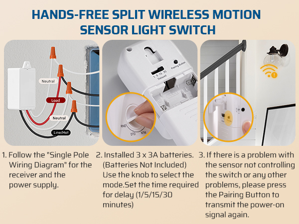 Wireless Light Switch Motion Sensor