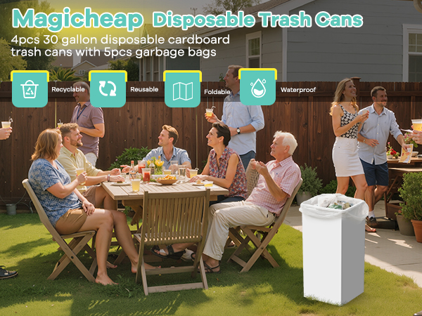 disposable trash cans for parties