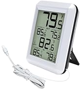 Urageuxy Digital Indoor Outdoor Thermometer Wired, Indoor Outdoor Temperature Monitor with Min/Ma...