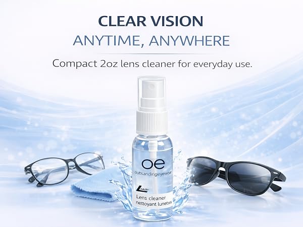 Outstanding Eyewear alcohol-free lens cleaner for glasses, sunglasses, and screens