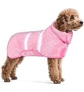 Dog Bathrobe Super Absorbent Dog Towels Large Quick Drying Robes for After Bath Soft Adjustable W...