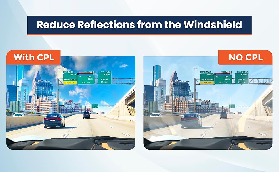 reduce reflections from the windshield 