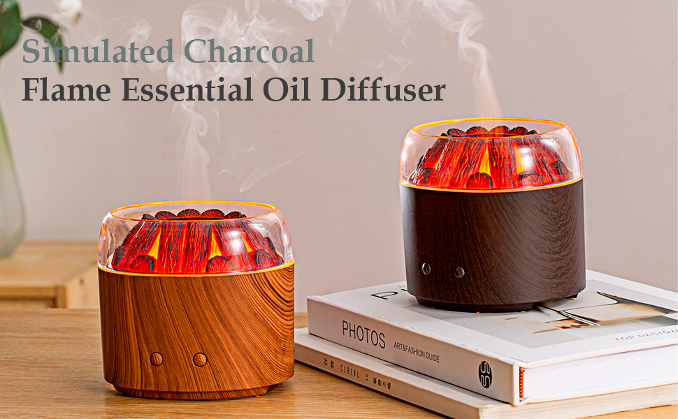 Simulated Charcoal Flame Essential Oil Diffuser