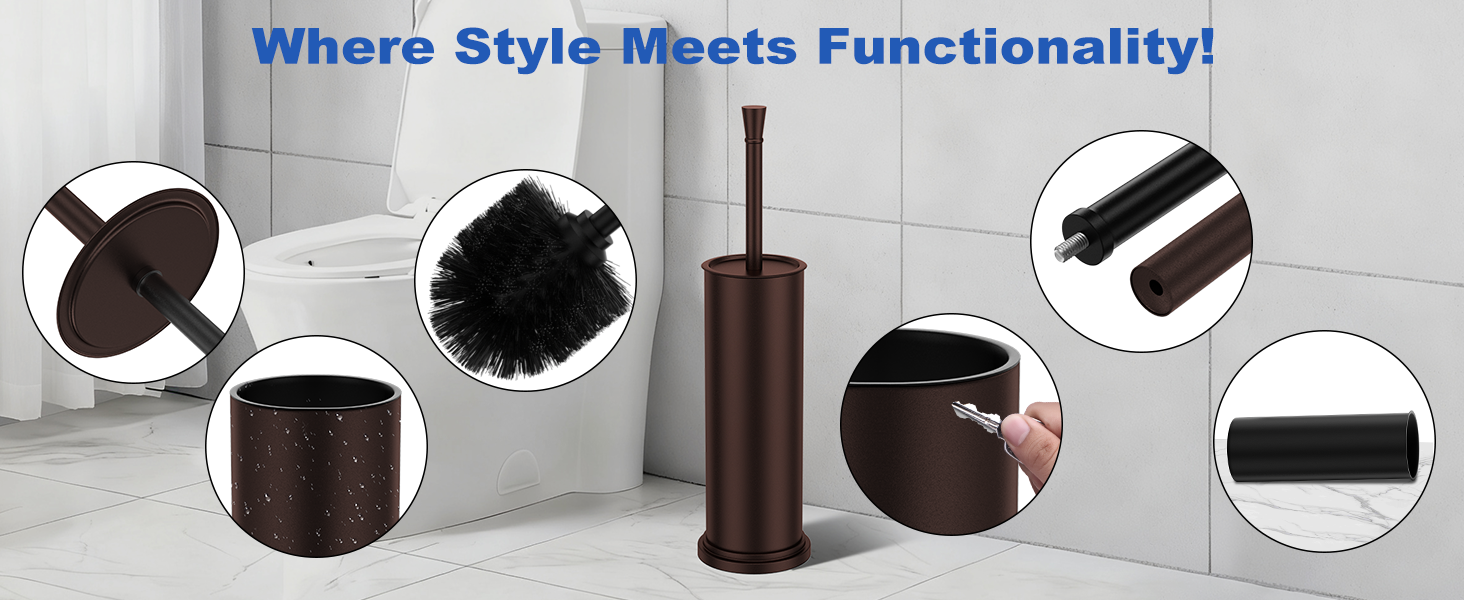 Bronze Toilet Brush and Holder