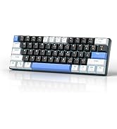 MageGee 60% Mechanical Keyboard, Gaming Keyboard with Red Switches and Sea Blue Backlit Small Com...