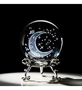 HDCRYSTALGIFTS 3D Laser Engraved Starry Sky Crystal Decorative Ball Figurine 60mm Glass Sphere Pa...