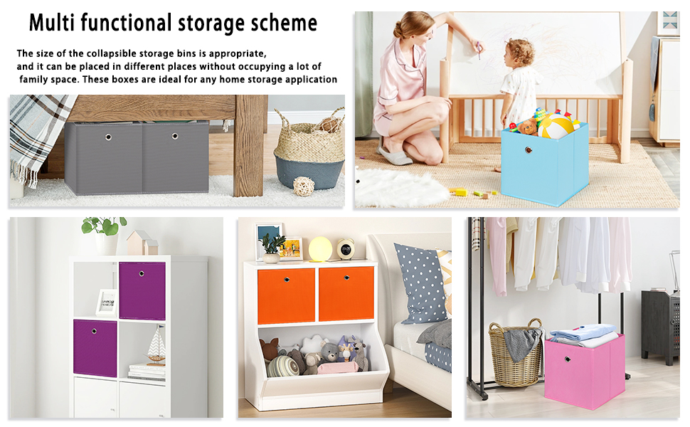 collapsible cube storage bins