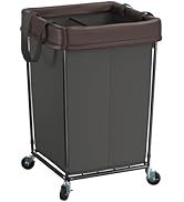 Mefirt 160L Laundry Hamper with Wheels, 2 Section Large Rolling Laundry Basket Bag with Wheels, C...