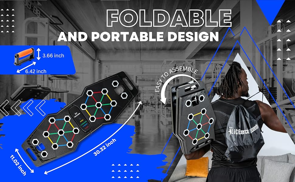 travel workout equipment easy assemble board handles wide enough for comfort lightweight yet sturdy