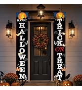 Oeyliz Halloween Decorations Happy Halloween Porch Trick or Treat Banner | Halloween Party Decora...