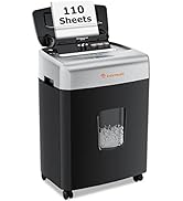 Bonsaii Office Paper Shredder, 110-Sheet Autofeed Heavy Duty Paper Shredder, 30 Minutes Micro Cut...