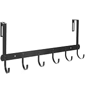 Yinsiskyer Adjustable Over The Door Hooks, Premium Metal 6-Hooks Door/Wall for Hanging, Heavy Dut...