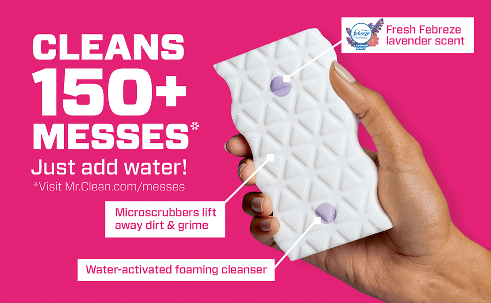 Mr. Clean Magic Eraser Ultra Bath Multi Purpose - Cleans 150+ Messes, Just Add Water
