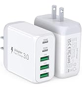USB C Wall Charger Block, 2Pack 50W 5-Port C Charger Fast Charging Block PD Power Adapter +QC 3.0...