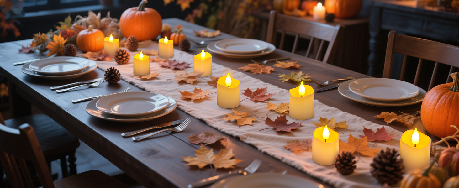 fall tea lights rechargeable led tealight candles for thanksgiving