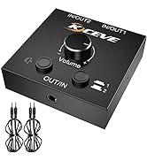 KCEVE 3.5mm Audio Selector, AUX 3.5mm Audio Splitter Headphone Switcher, Speaker Manual Selector ...
