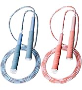 POCFOINY 2 Pack Jump Rope for Kids, Upgraded Soft Beaded Jump Rope for fitness, Adjustable Jumpin...