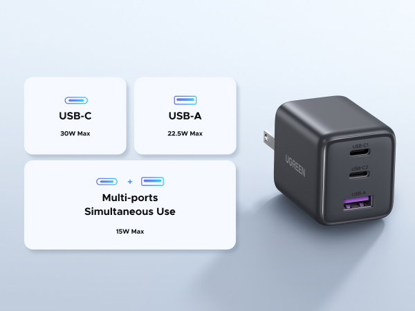 ugreen 30w fast charger showing