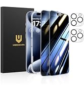 UNBREAKcable Privacy Screen Protector for iPhone 15 Pro Max (6.7-Inch), 2-Pack + 2 Lens Protector...