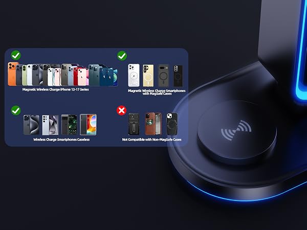 RGB Headphone Stand with Wireless Charging