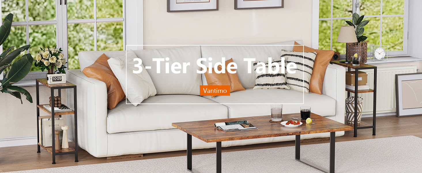 3-Tier Side Table, Small End Table