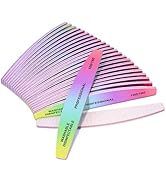 Subay Nail File, 25 PCS Colorful Nail Files for Natural Acrylic Gel Nails, 100/180 Grit Double Si...