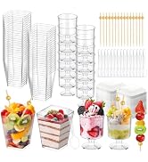 Fracurs 430 Pack Clear Dessert Cups Set with Spoons &amp; Cocktail Picks, 5OZ Round Shooters Cups For...