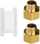 Brass Pipe Fitting, NPT Adapter, 1/2" Male x 3/4" Female (2-Pack) DN20 To DN15 Reducer And A roll...