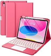Harvopu iPad 10th Generation Case with Keyboard (10.9", 2022), Smart Keyboard Folio Cover with Pe...