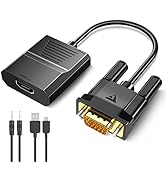 FOINNEX VGA to HDMI Adapter Converter with Audio, PC VGA Source Output to TV/Monitor with HDMI Co...