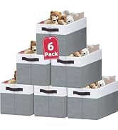 Criusia 6 Pack Clothes Storage Bins for Organization - 16x12 Extra Large Storage Baskets for Shel...