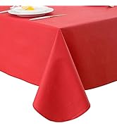 Pioggia Vinyl Tablecloth with Flannel Backing Oblong Waterproof Oil-Proof Plastic Table Cloth Wip...