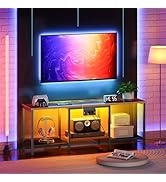 HOOBRO TV Stand with Charging Station to 55 Inches, LED Entertainment Center, Media TV Console Ta...