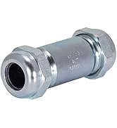 Eastman 3-7/8 Inch Long Pattern Compression Coupling, 1/2 Inch IPS, Galvanized Steel, 20562