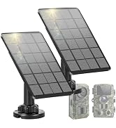 LIYVZ 3W Universal Solar Panel for Trail Camera DC 6V/9V/12V &amp; USB C 5V - Multi Interfaces Solar ...