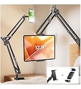 LISEN Tablet Stand iPad Stand for Desk Mount [Ultra Sturdy 2 Clamps] Kindle iPad Holder for Goose...