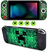 Protective Case for Nintendo Switch OLED, Switch OLED Case &amp; Cute Thumb Grips Caps Soft Dockable ...