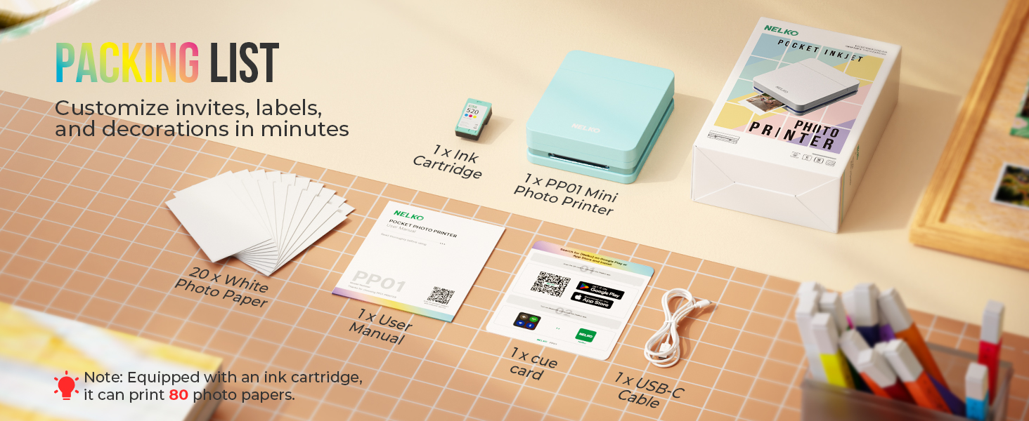 Nelko PP01 photo printer portable photo printer photo picture printer mini photo printer