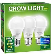 Briignite Grow Light Bulbs, Full Spectrum Grow Light Bulb, LED Grow Light Bulb A19 Bulb, Plant Li...