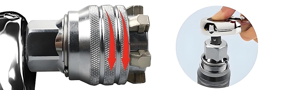 Abruga Upgraded Universal Multi-Function Wrench Socket Adapter Head for 3/8 inch Drive Wrench