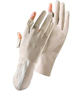 Bawnhaw Sun Gloves for Women Men UV Protection UPF 50+, Extended-Cuff 2-Fingers-Flip Driving Glov...