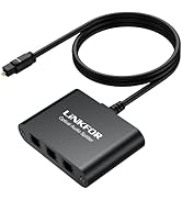 LiNKFOR Optical Cable Splitter 1x3 SPDIF Toslink with 1PCS Optical Audio Cable Aluminum Shell Tos...