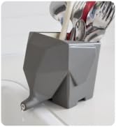 PELEG DESIGN Cutlery Holder Jumbo Cute Drainer and Funny Plastic Elephant Sink Cutlery Organizer ...