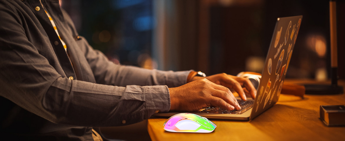 LED wireless mouse pink