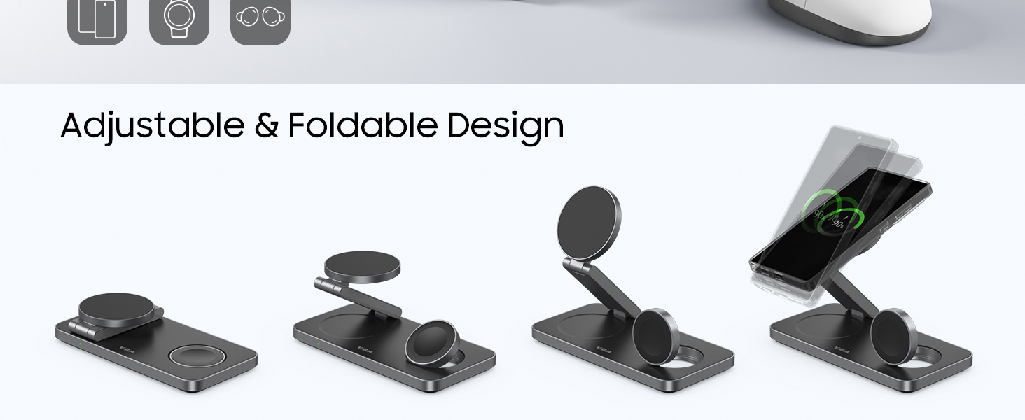 3 in 1 Foldable Magnetic Wireless Charging Station for Samsung