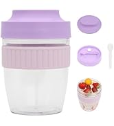 daasigwaa Breakfast On The Go Cups, Overnight Oats Containers With Lid And Folding Spoon, Take An...