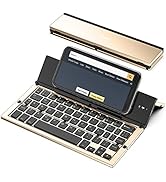 Geyes Foldable Bluetooth Keyboard, Folding Wireless Keyboard with Portable Pocket Size, Aluminum ...